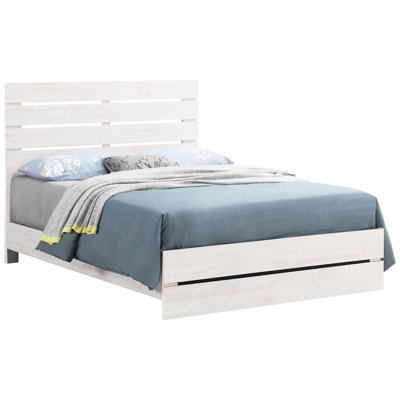 Rustic Queen Bed In Coastal White - Construction For Bedroom Panel With Stylish Headboard And Wood