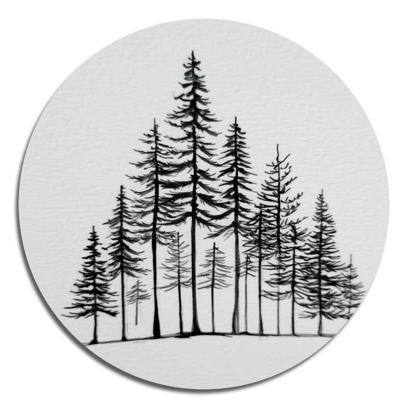 Forêt de pins en hiver au pays des merveilles, L 36 po x H 36 po
