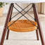 Table de salle à manger ronde moderne en bois massif de 80 cm (31,5 po), couleur noyer, avec rangement-1822678994