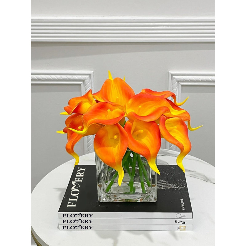 Orange Fall Real-Touch Calla Lily Arrangement