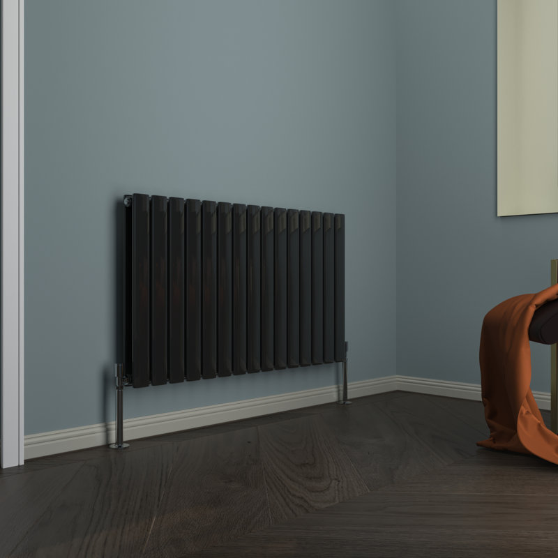 Alvin Vertical Designer Radiator, 60 x 88 cm Double, Black