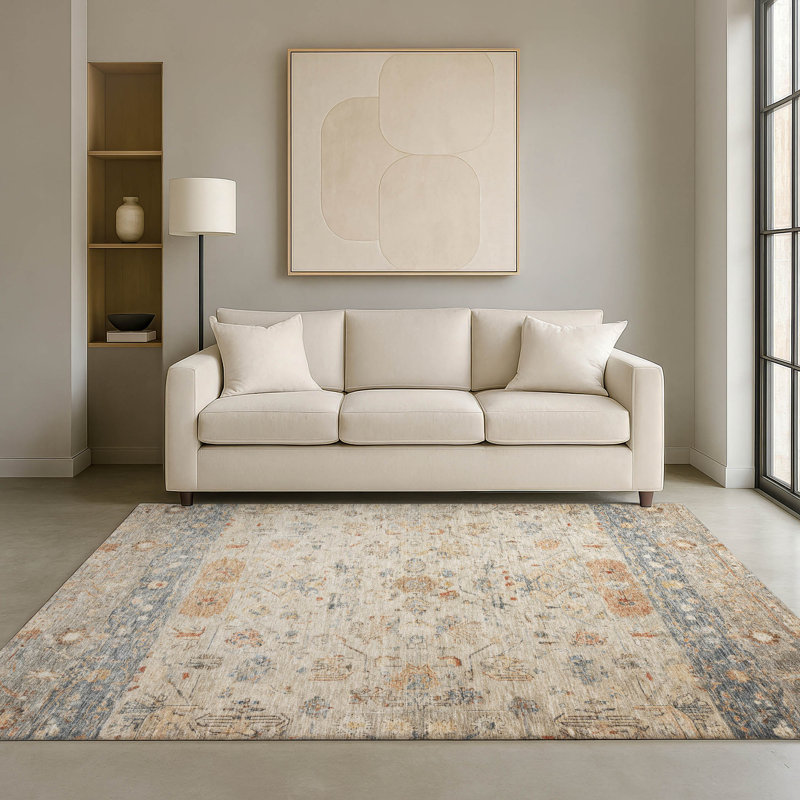 Tapis lavable à la machine de qualité supérieure Mayfield AMF2323, Beige, 5 pi x 7 pi 6 po