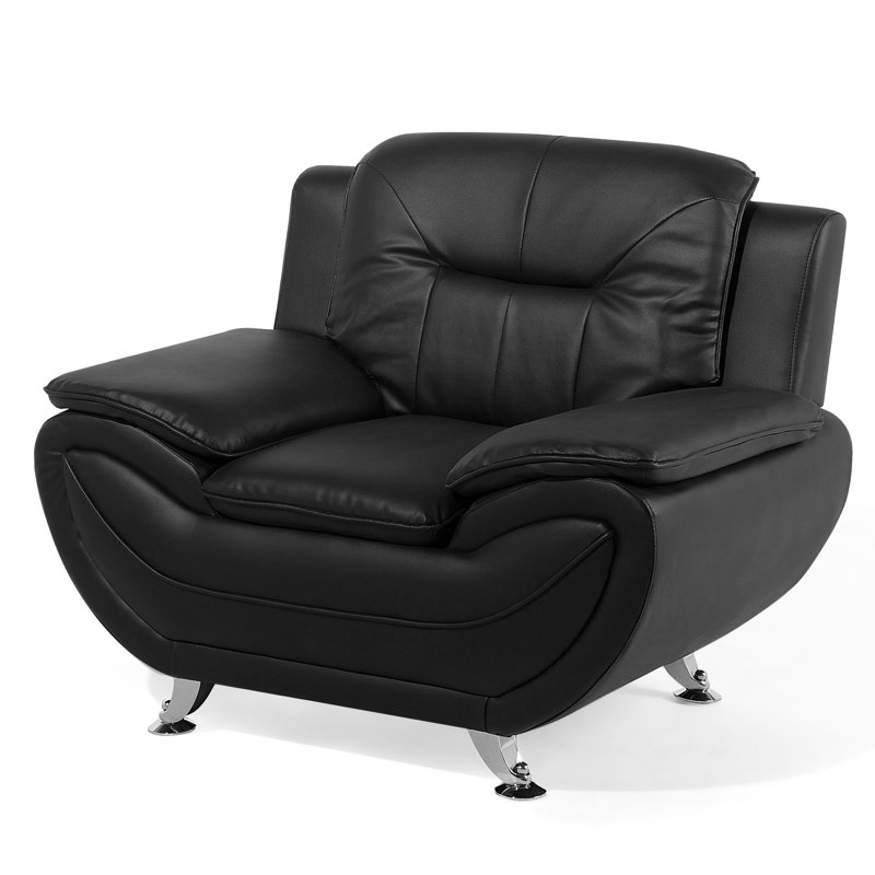Tess Faux Leather Club Chair, Black