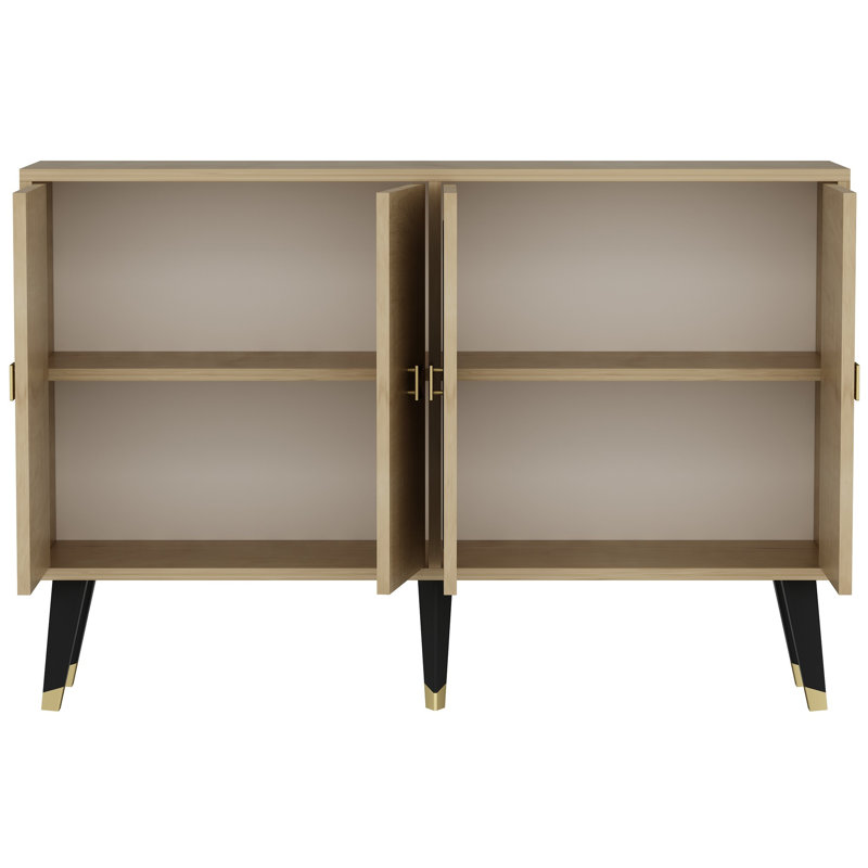 Odessa 80cm Console Table, Sapphire Oak/Gold