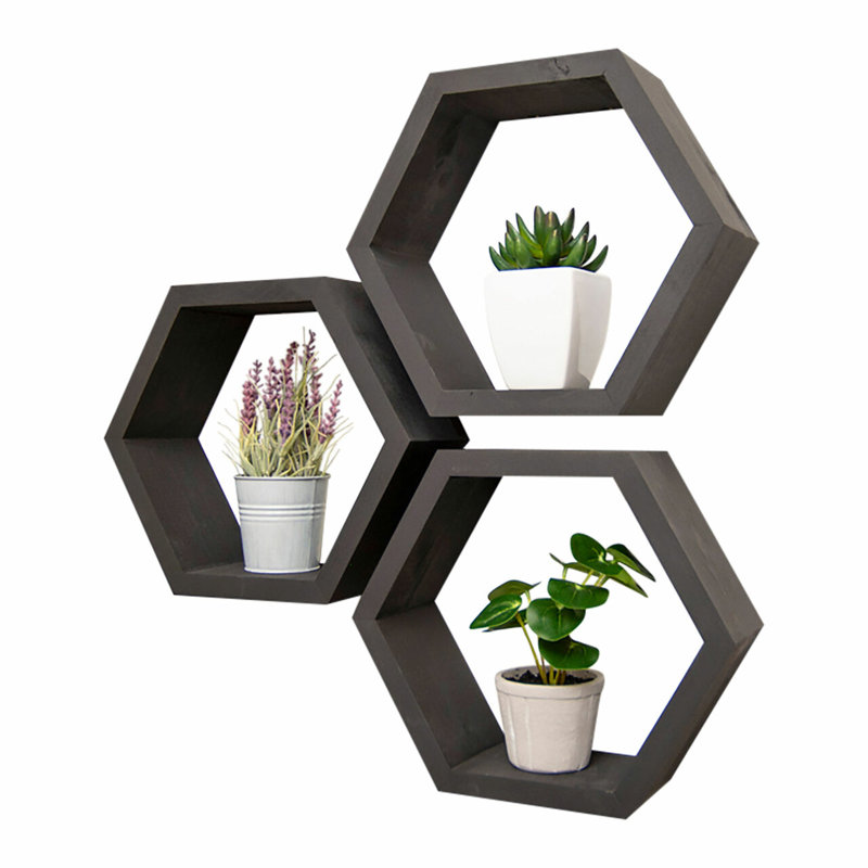 Ashoka 3 Piece Hexagon Alder, Black