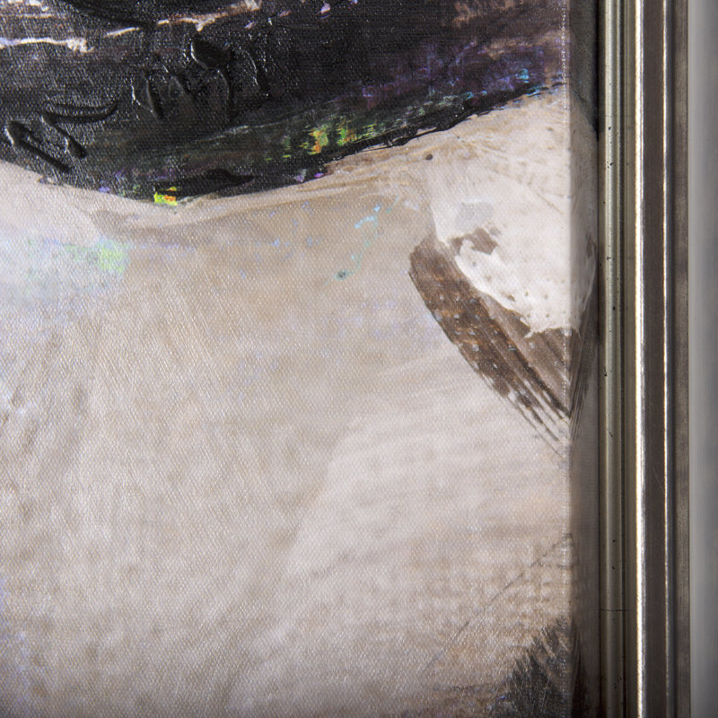 Unity IV a Hand Embelished Textured Canvas, Black Picture Framed, 48" H x 36" W x 1.5" D
