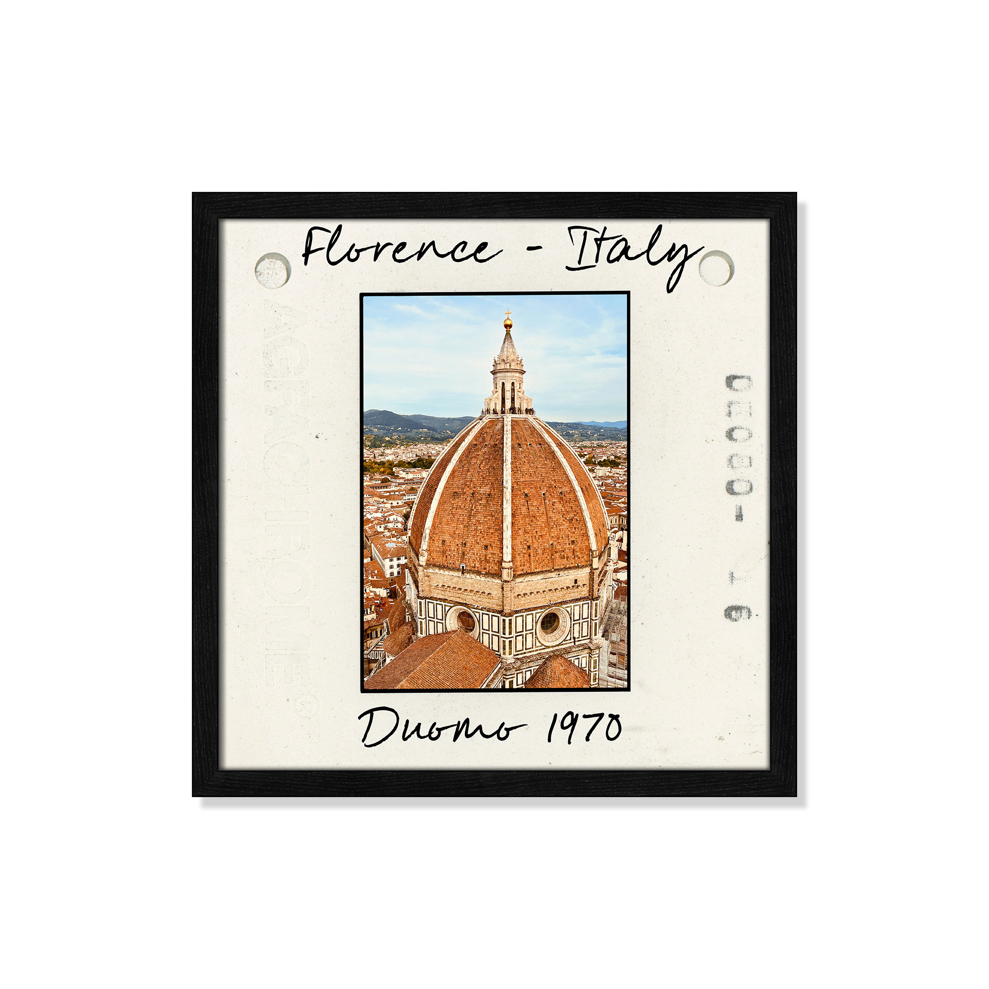 Florence Italy - Duomo Print by Susan Jill, Black Single Picture Framed Paper, 17" H x 17" W x 0.75" D
