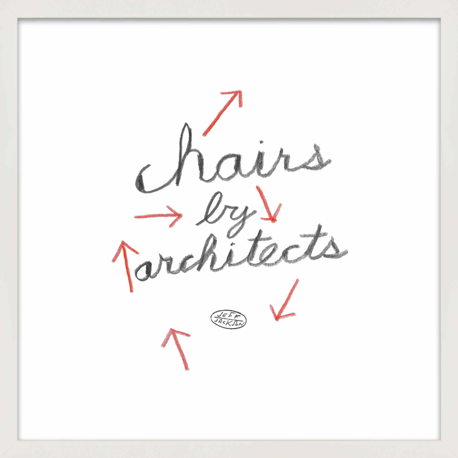 Chairs By Architects by Jeff Jackson, 30" H x 30" W x 1.25" D, White Single Structure Framed Paper