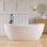 Forma 65'' Freestanding Bathtub Solid Surface Deep Soaking Tubs Double Slippers