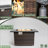 Propane Gas Fire Pit Table, 50000 BTU Rectangular With Tile Top And Wicker Base For Outdoor Patio And Garden