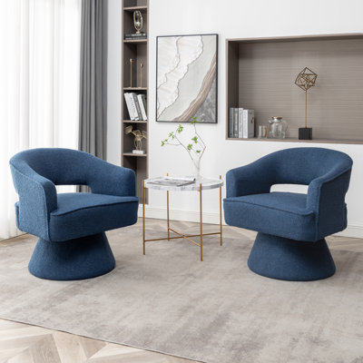 Kenzlee Upholstered Swivel Barrel Chair