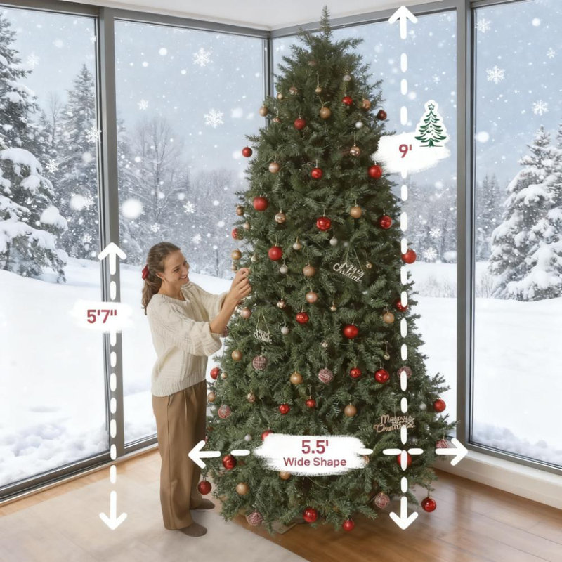 Arbre de Noël 9 pi avec lumières DEL, H 9 pi