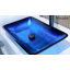 Lavabo vasque rectangulaire en verre trempé 22,25 po x l 14,25 po avec bonde escamotable-124049637-124049639