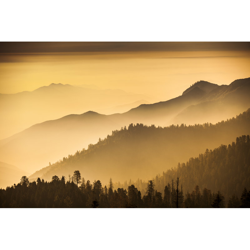 Mist On The Sierra Nevada Mountains by Pgiam - No Frame Print on Canvas, 81cm H x 122cm W