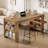  63-inch Kitchen Island With Double-sided Storage Shelves, Farmhouse Home Bar Table For Kitchen, Dining Room, Living Room (brown)-1596353102