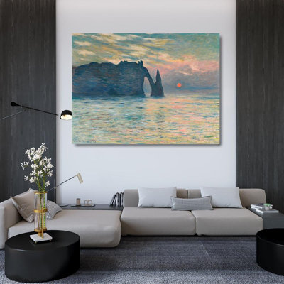 "Rosecliff Heights Monet", galerie d'art sur toile tendue Claude: Lever de soleil à Etretat