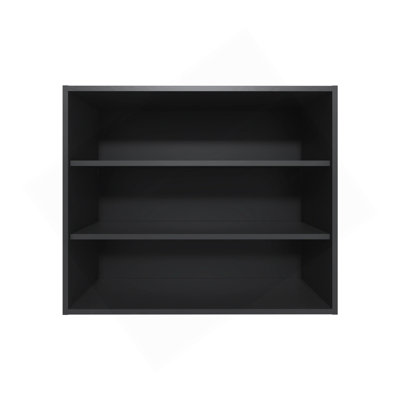 Armoire murale en wengé avec rangement ouvert