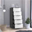 Commode verticale H 42 po, 5 tiroirs, commode verticale / chêne fumé