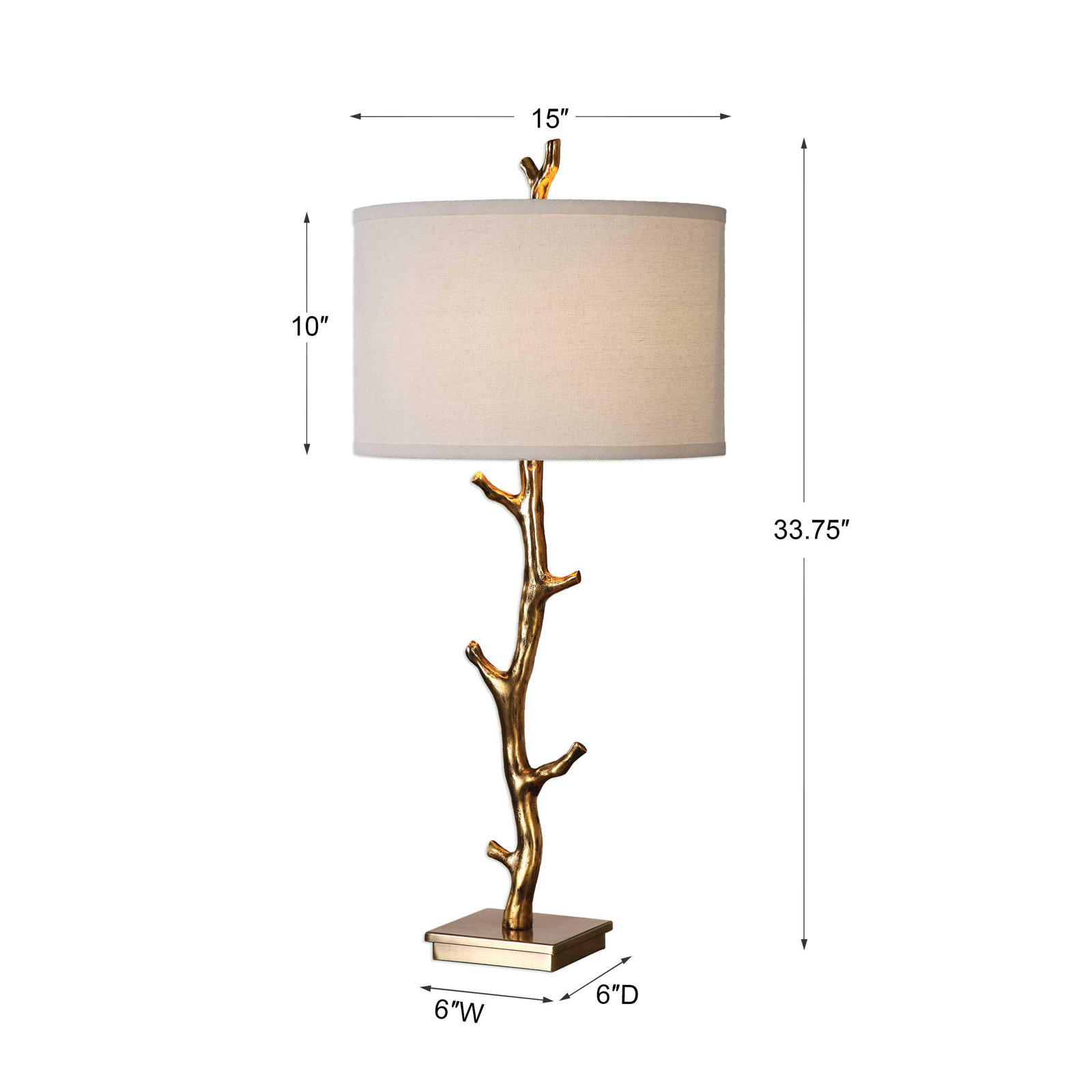 Hallie Metal Table Lamp Lamp, Plated Antiqued Gold, Ivory