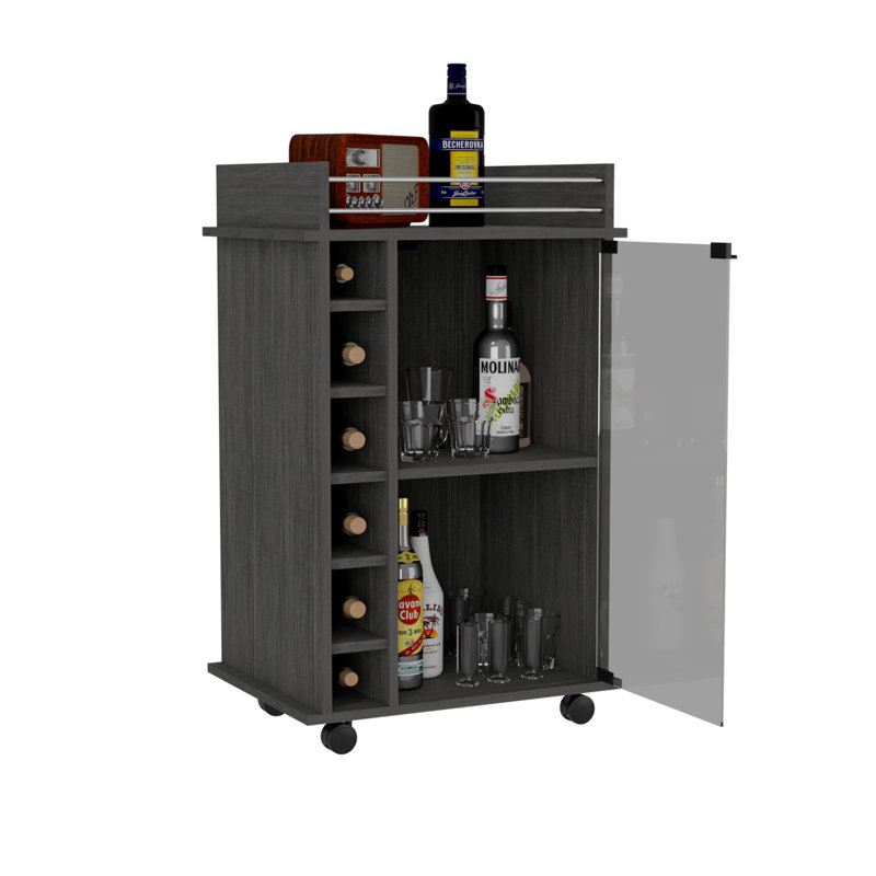 Albaladejo Wood Bar Cart, Grey
