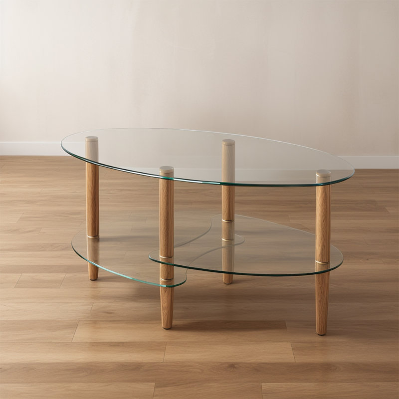 Table basse Harshan, Brun / transparent