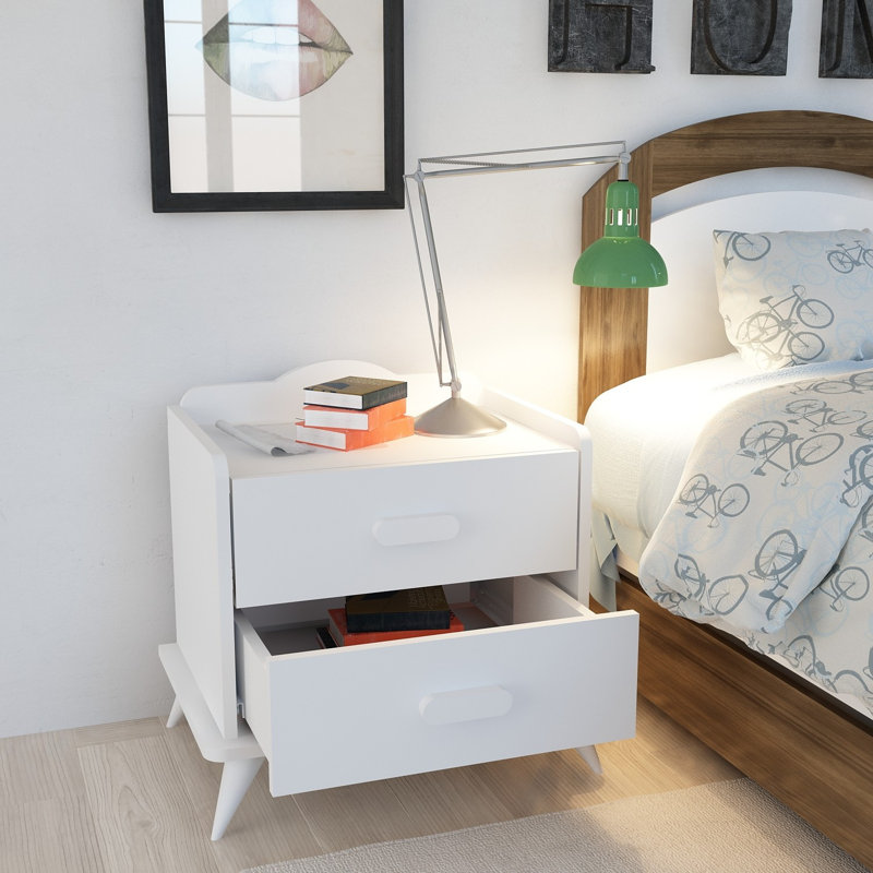 Damarion 60cm W Manufactured Wood Bedside Table