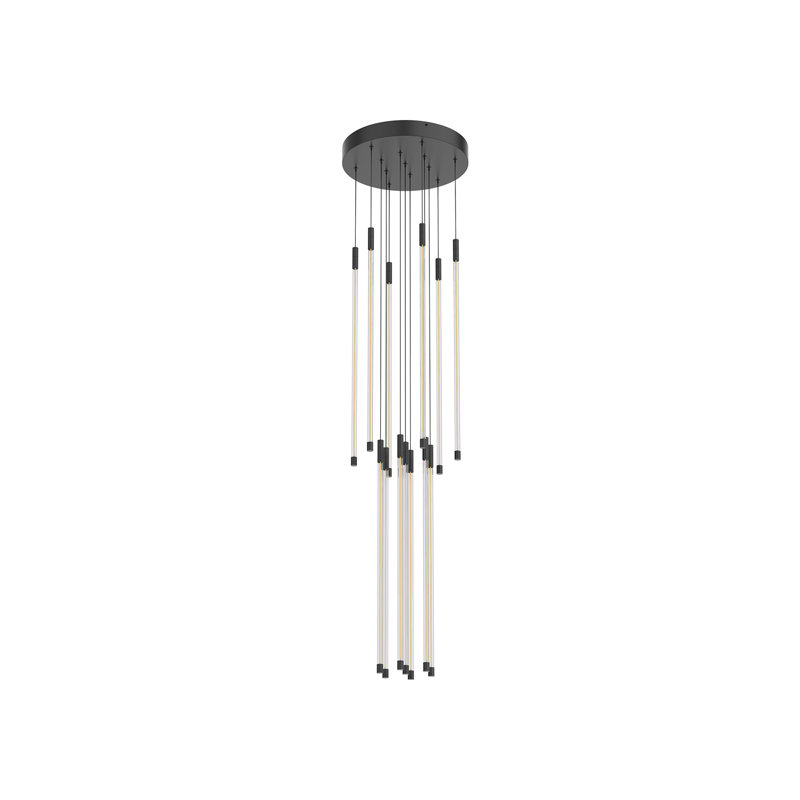 Motif 13 - Light LED Pendant, 26.75" H x 12.75" W x 12.75" D, Black