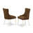 5 Piece Kitchen Table Set for 4 Includes a Round Dining Room Table with Dropleaf and 4 Dark Coffee Linen Fabric Upholstered Chairs, Linen White-2033662898-2033662899