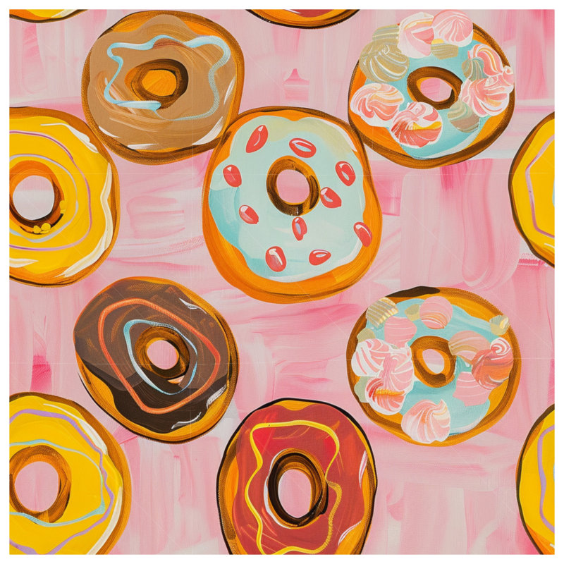 Coussin Donuts, coussins décoratifs double face, 14 X 14 pouces