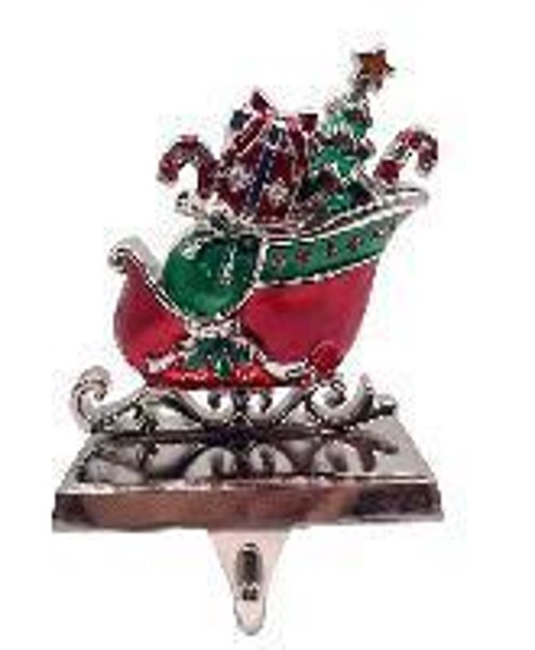 Present Filled Sleigh Christmas Stocking Holder - 5.5"