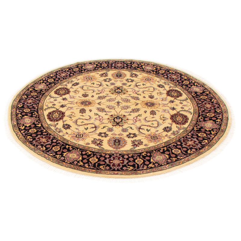 Tapis unique en laine noué à la main 8 pi One-of-a-Kind Cabrero kaki clair / noir / brun