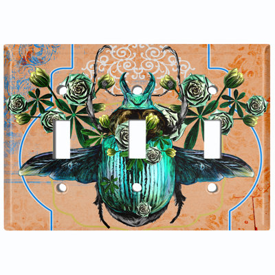 Patterned 3 - Gang Toggle Light Switch Standard Wall Plate