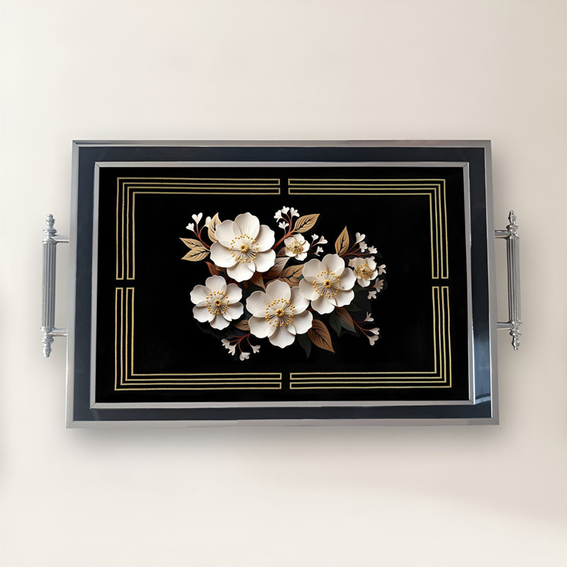 Elegant Glass Tray, 19.7 x 11.4 x 1.4 inches | 100% Durable Glass Construction | Easy to Clean with Damp Cloth | Ideal for Serving, Decorative Display, and Organizing | Stylish Addition to Home Décor