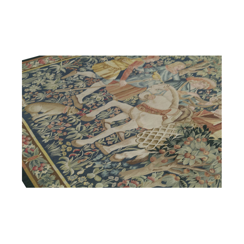 Hand-Knotted High-Quality Blue and Brown Area Rug