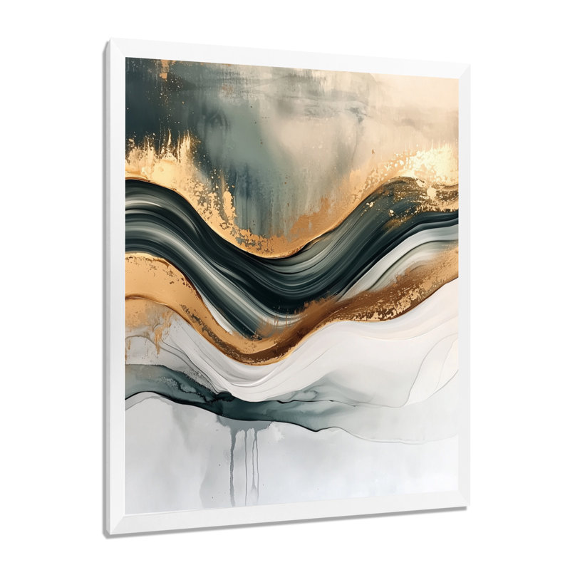 Nykea - impressions sur toile abstraites, H 20 po x l 12 po, Reproduction encadrée d'une seule photo, Blanc