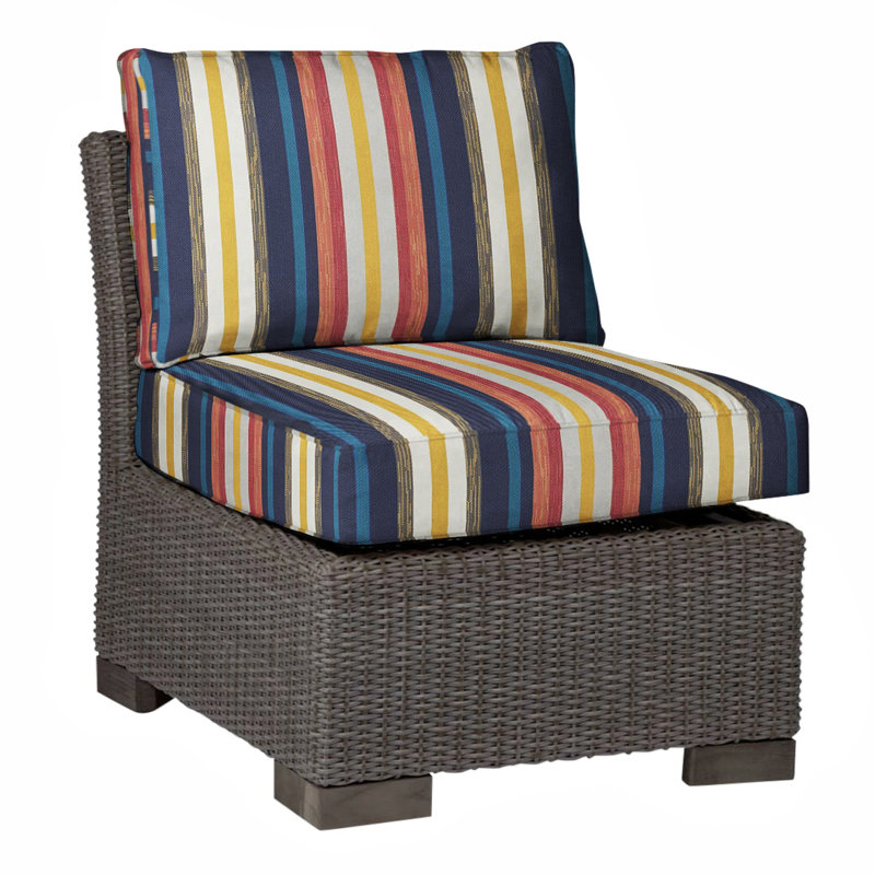 Club Patio Lounge Chair with Cushions, Welt, Rollo Cream, Black Walnut