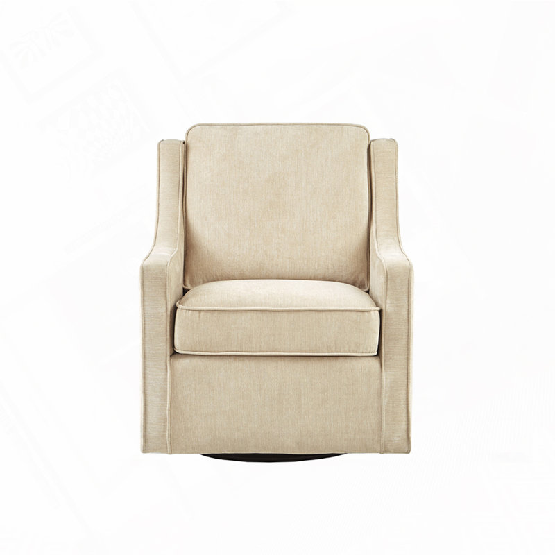 Chaise pivotante rembourrée à 360 degrés, Crème, crème