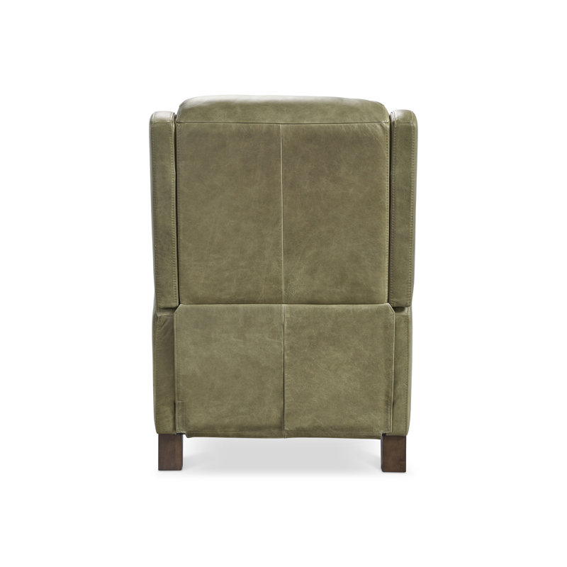 Bernhardt Hampton Leather Recliner, Cream, Olive Leather
