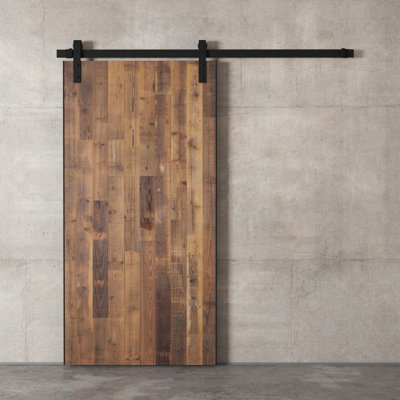 Payton 40'' x 83'' Solid Wood Flush without Installation Hardware Kit Barn Door