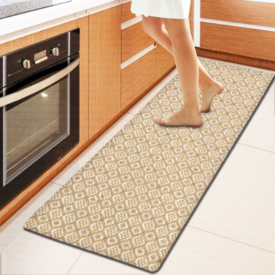 Hand Woven Cotton Cushioned Runner Mat Anti-Fatigue Mat Kitchen/Bathroom 18X48''
