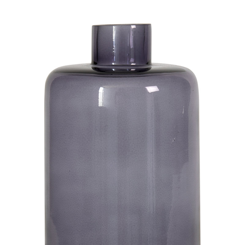 Serena Handmade Glass Table Vase, Gray, 10"H x 4"W x 4"D