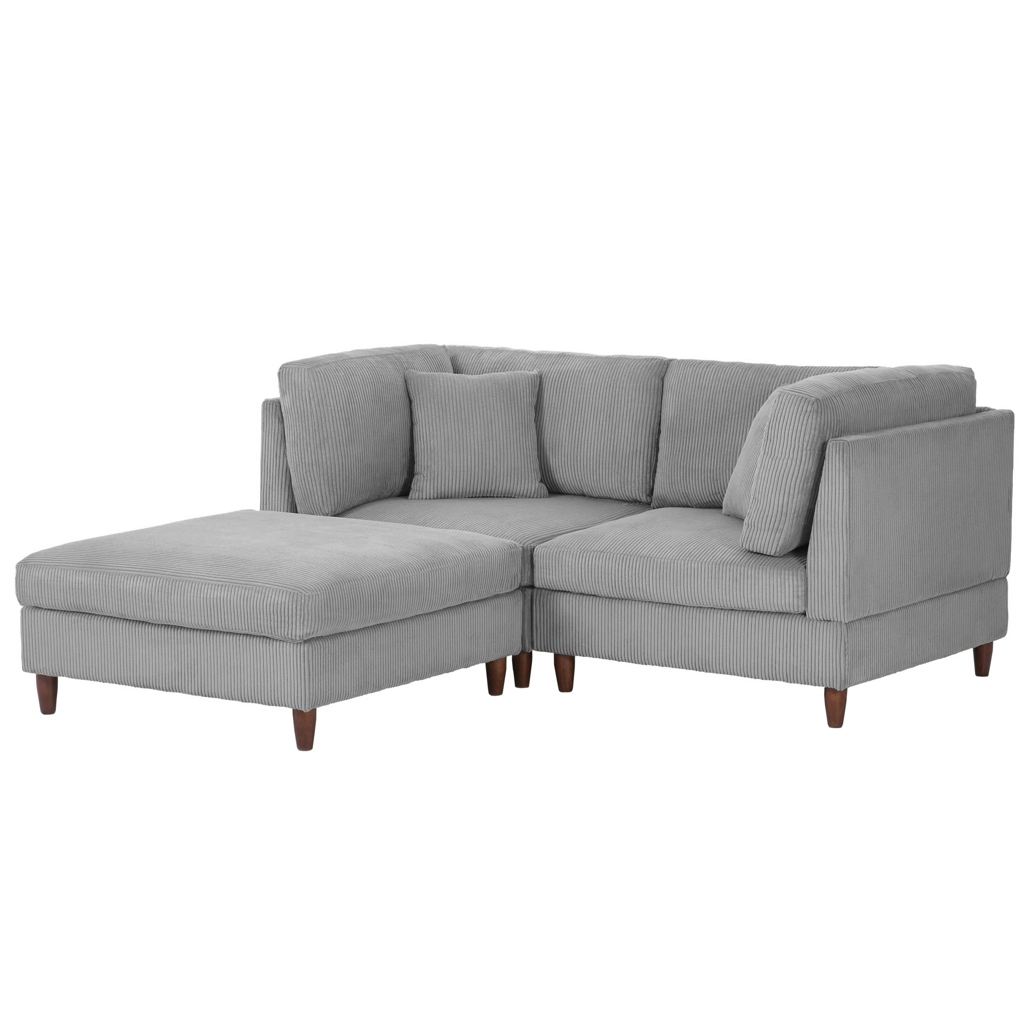 Ebern Designs Michelyn 80.3"W 3 - Piece Corduroy Sectional Sofa with Ottoman for Comfort & Reviews | Wayfair