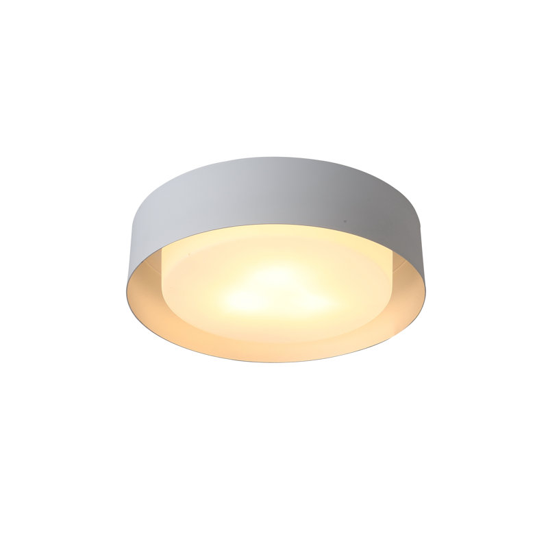 Redas 3-Light Dimmable Flush Mount , White/Silver