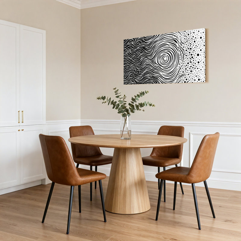 Motif de vagues abstraites en noir et blanc, impression sur toile tendue sur toile, ensemble de 1, H 24 po x l 48 po