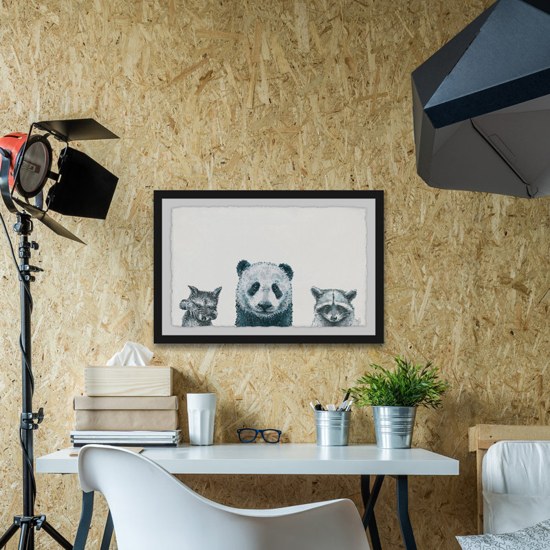 Brockington 'Shy Trio' Framed Print, 30" H x 45" W x 1.5" D