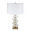 Lampe de table en albâtre blanche et dorée 15 x 26,7 po (assemblage de l'abat-jour requis)