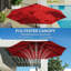 Parasol de patio solaire 9 pi avec lumières DEL inclinables, rouge vin
