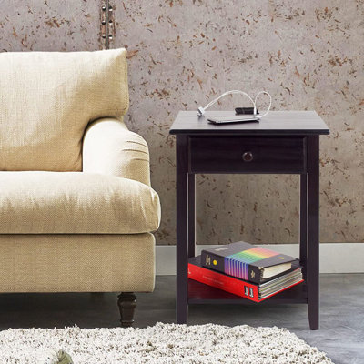 24.5" H x 17.5" W x 14.25" D - Casual Home Night Owl Nightstand With USB Port by Lark Manor