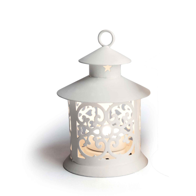 NORDIC CHRISTMAS Iron Lantern, 9.8cm H x 10cm W x 14.1cm D