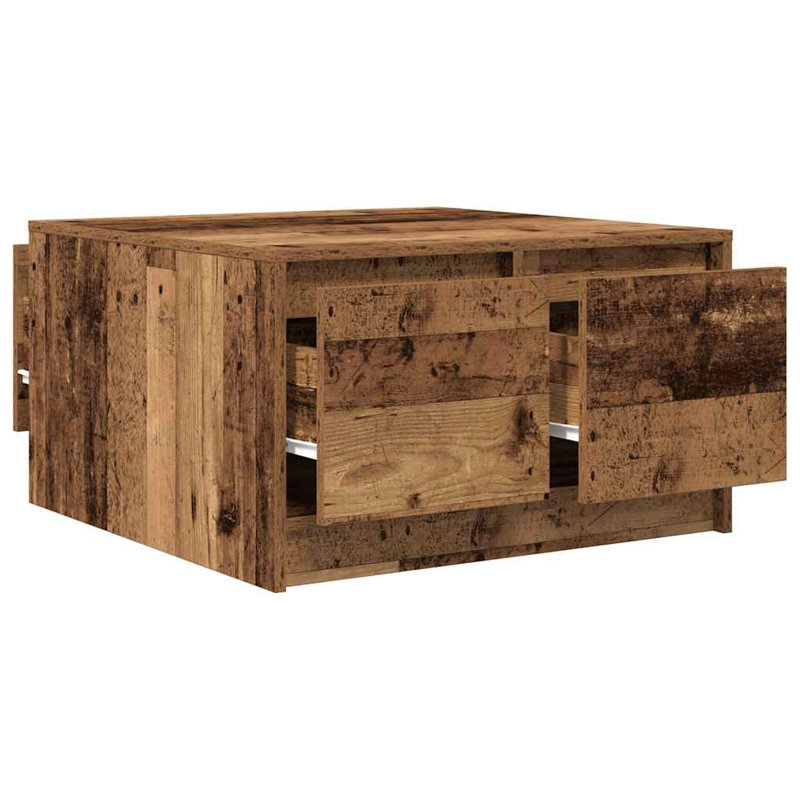 Coffee Table with Storage, 40" H x 70.5" L x 70" W, Old Wood